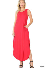 Sleeveless Side Slits Maxi Summer Dress, ZENANA, $ 17.95