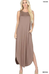 Sleeveless Side Slits Maxi Summer Dress, ZENANA, $ 17.95