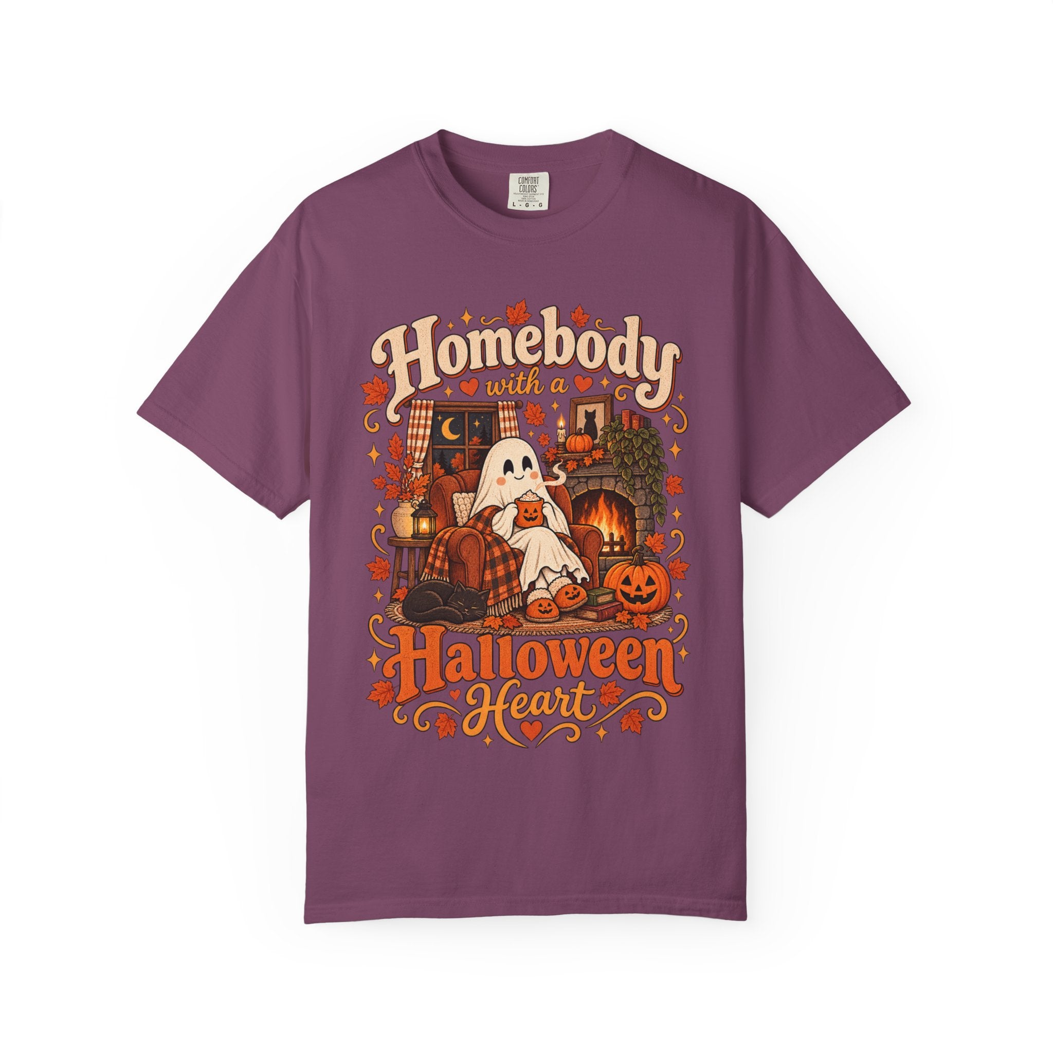 Homebody Halloween Heart T-shirt with ghost and pumpkin graphic product photo 32