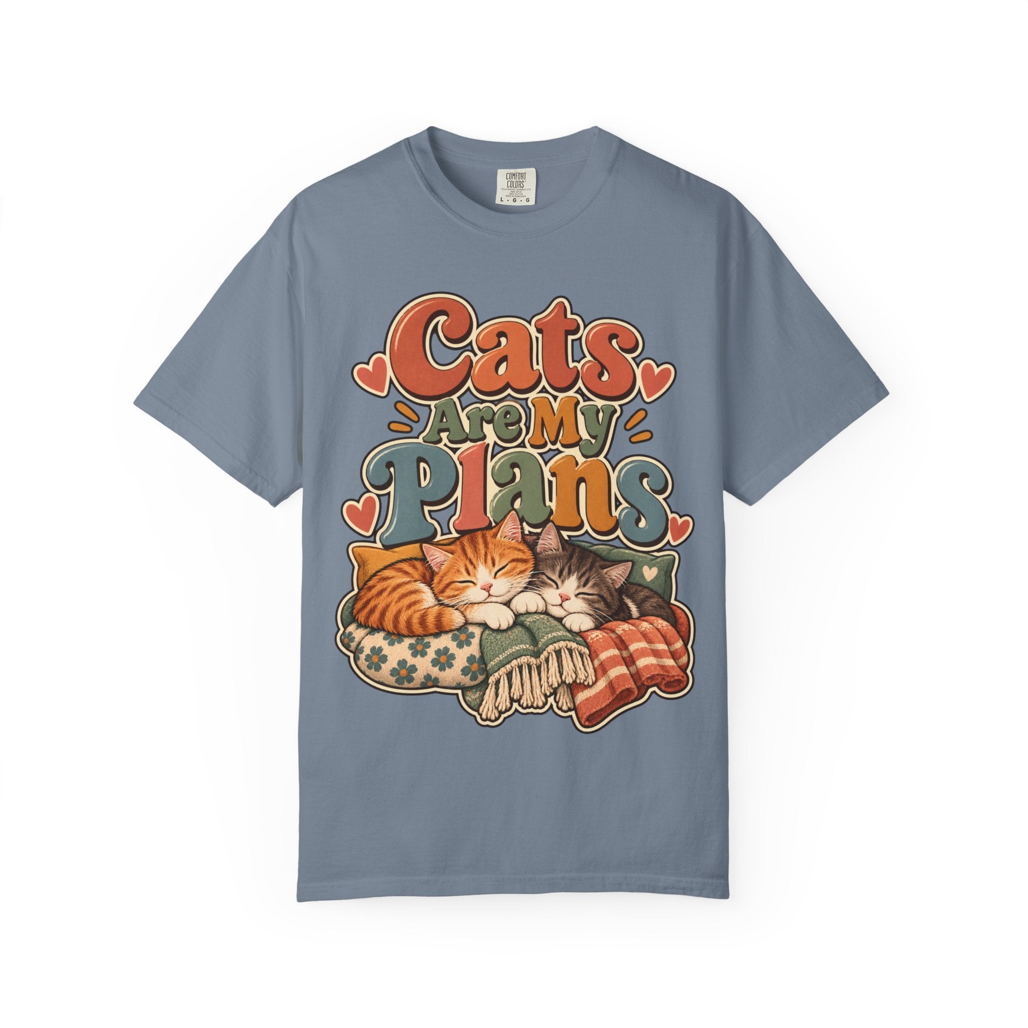 Cats Are My Plans T-Shirt — Retro Sleeping Cats Comfort Colors® Tee
