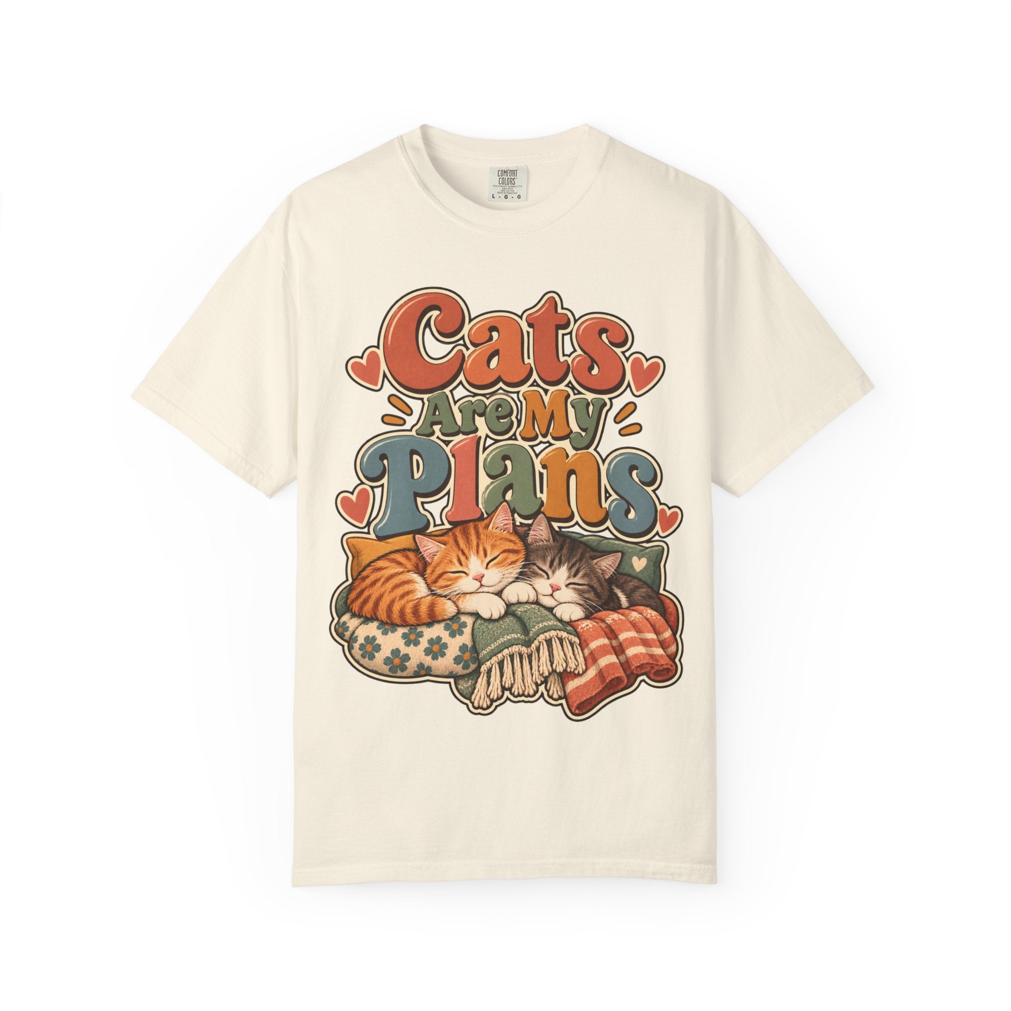 Cats Are My Plans T-Shirt — Retro Sleeping Cats Comfort Colors® Tee