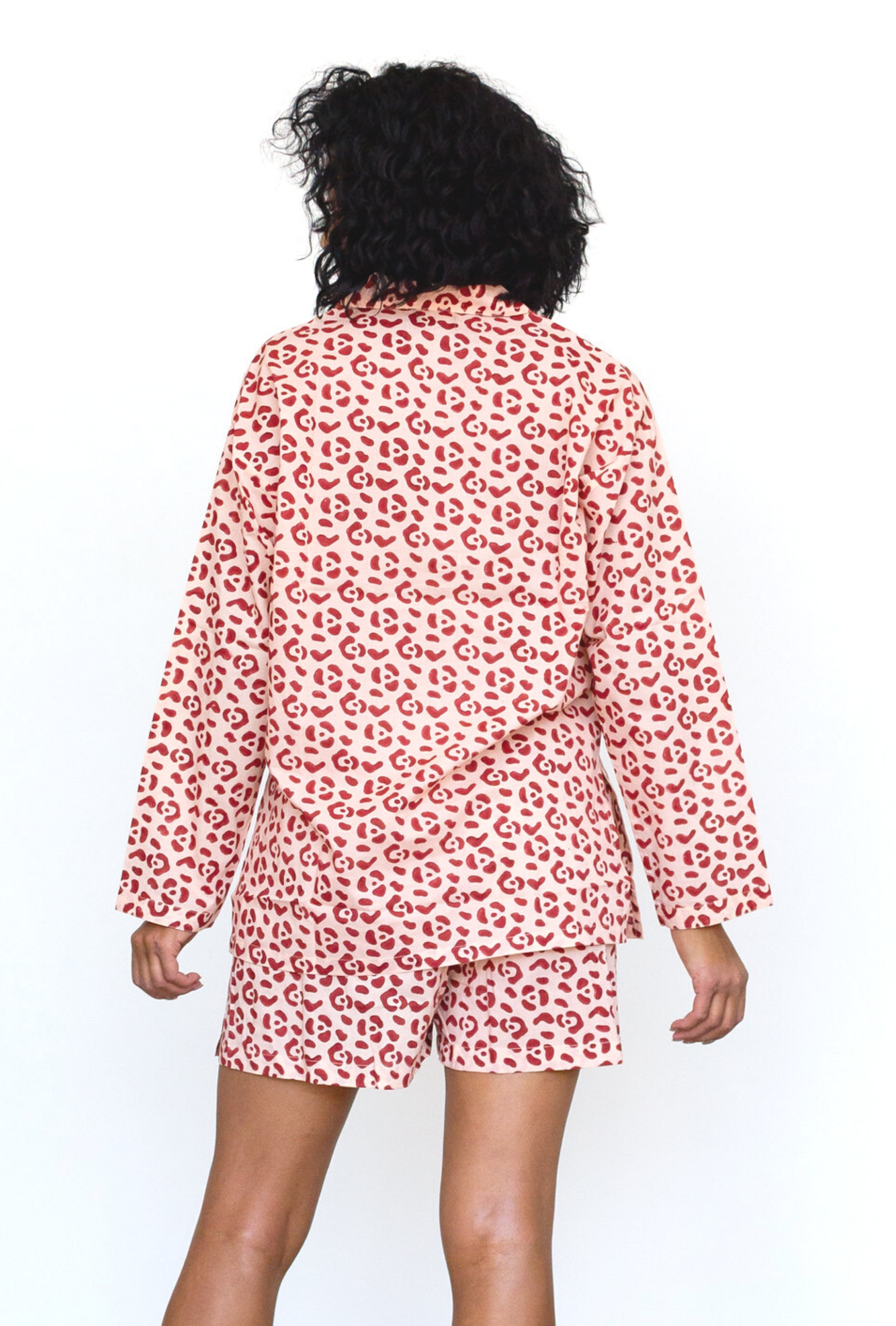 Organic Cotton Leopard Pajama Set in Blush + Berry | Boutique In USA, PJs, $ 120.00, A Moment Of Now™