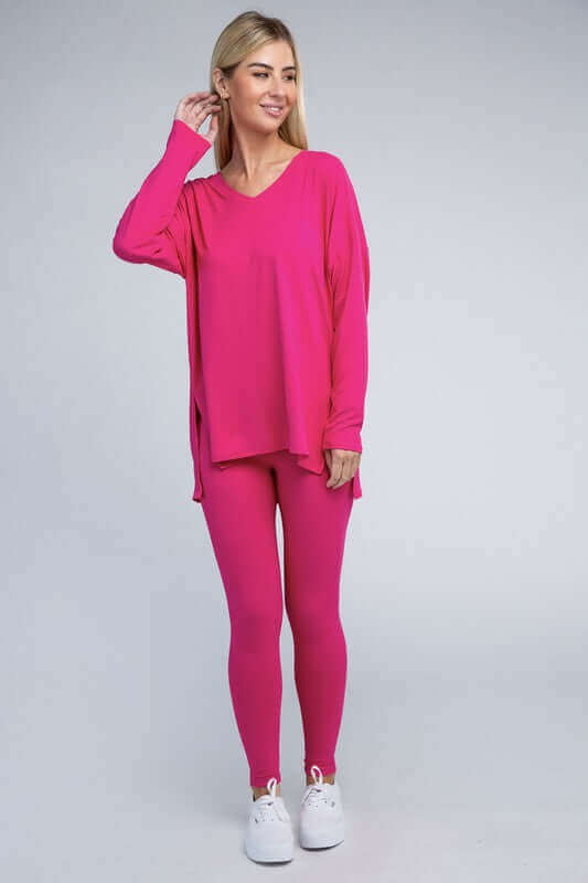 Brushed DTY Microfiber Loungewear Set, ZENANA, $ 36.95