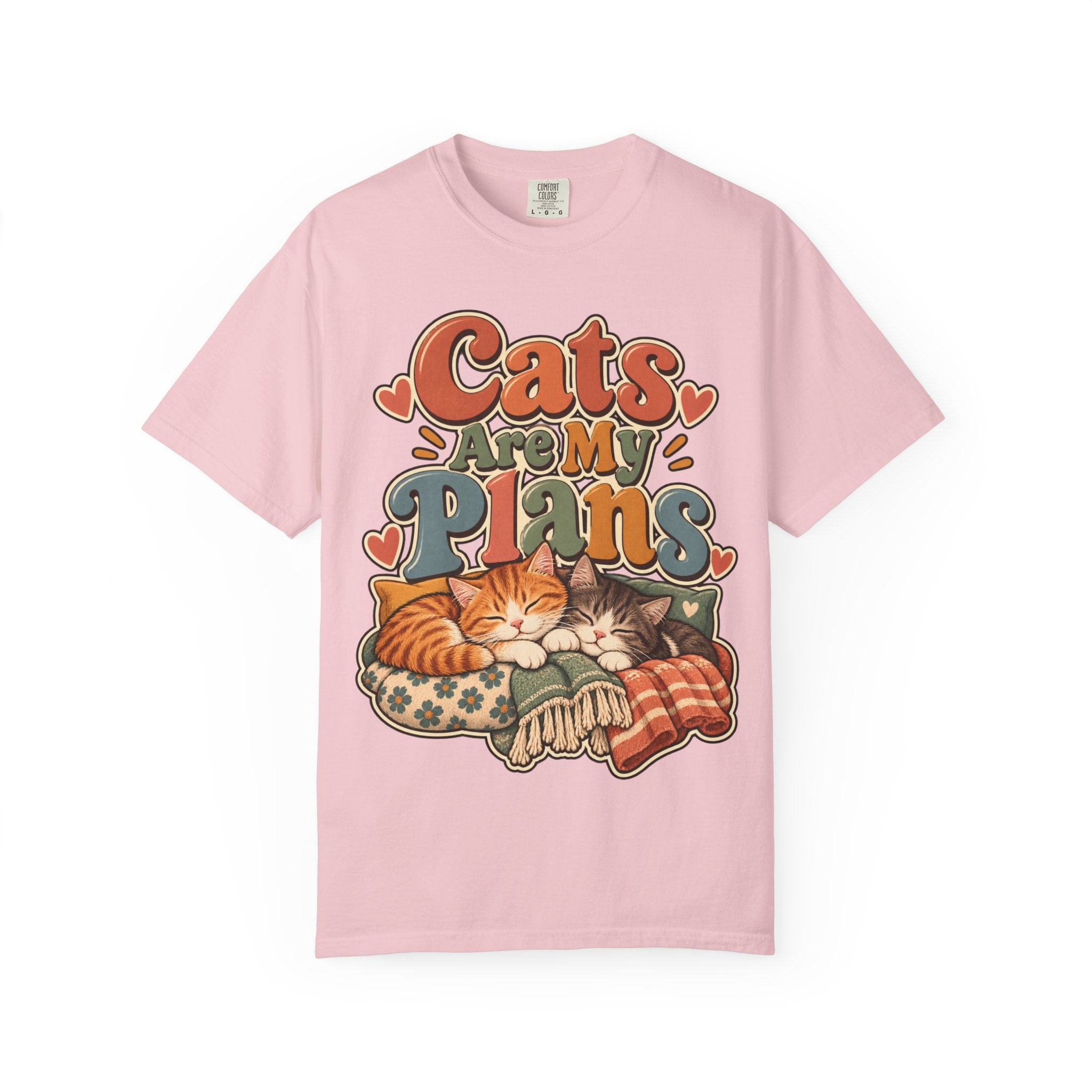 Cats Are My Plans T-Shirt — Retro Sleeping Cats Comfort Colors® Tee
