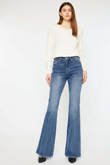 Women's Classic Medium Blue High Rise Flare Jeans | USA Boutique, Kan Can USA, $ 75.00