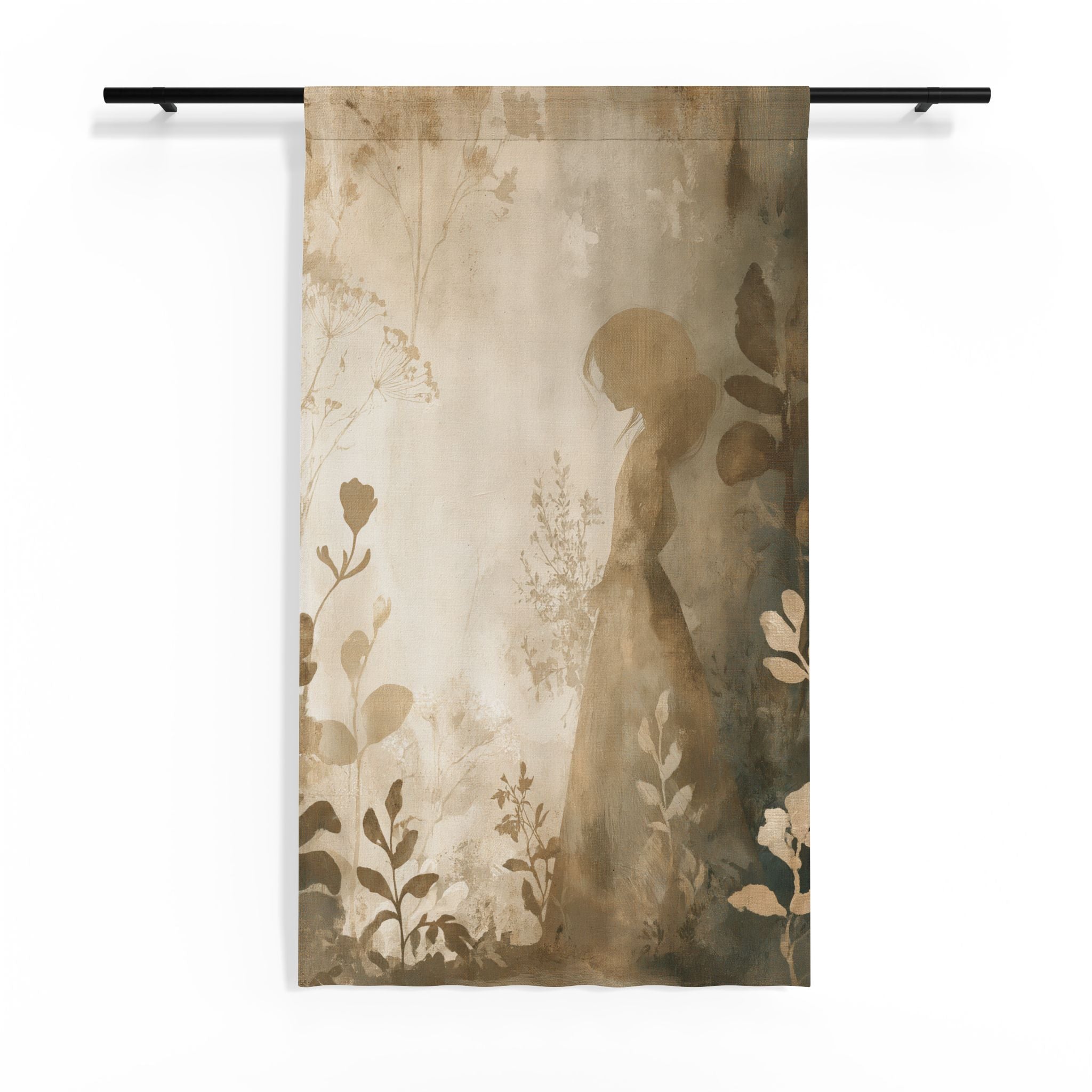 Silhouette Garden Scene sheer curtain Right Panel product view