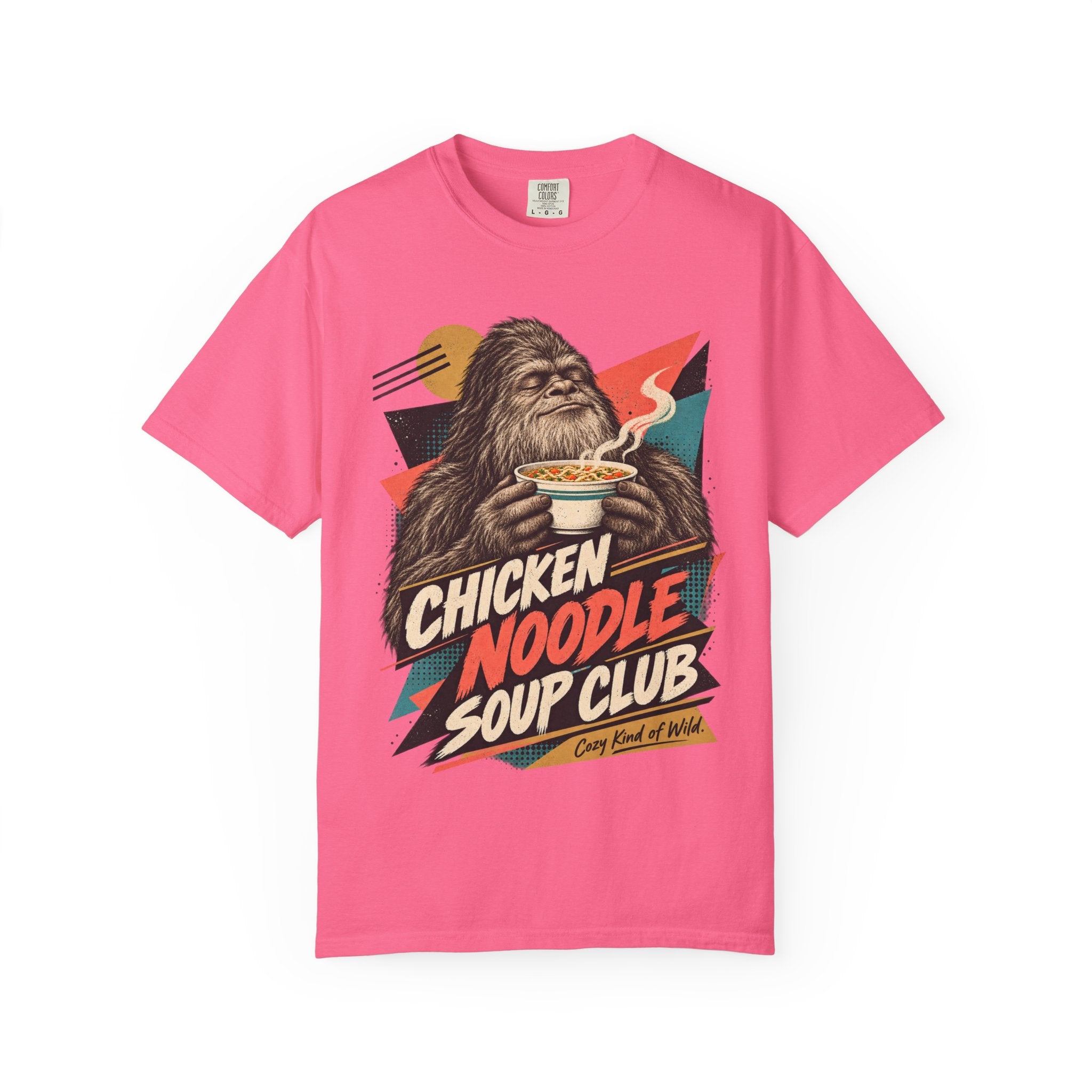 Chicken Noodle Soup Club Bigfoot T-Shirt | Retro Soup Lover Tee