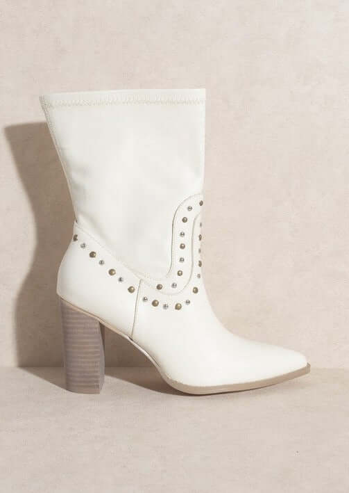 OASIS SOCIETY Paris - Studded Western Boots in Black / White, KKE Originals, A Moment Of Now