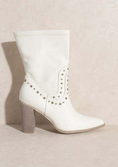 OASIS SOCIETY Paris - Studded Western Boots in Black / White, KKE Originals, A Moment Of Now