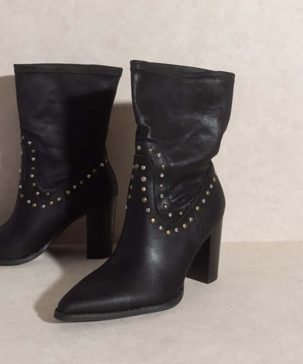 OASIS SOCIETY Paris - Studded Western Boots in Black / White, KKE Originals, A Moment Of Now