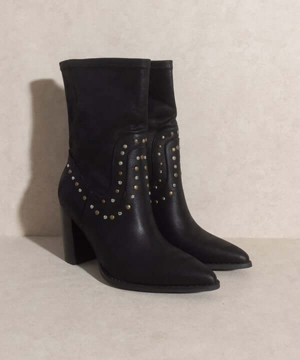 OASIS SOCIETY Paris - Studded Western Boots in Black / White, KKE Originals, A Moment Of Now