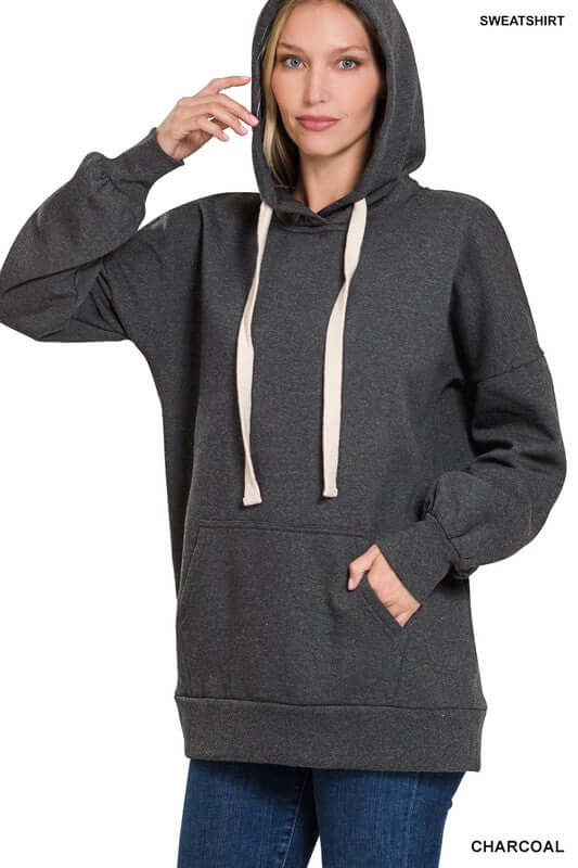 Chic Oversized Longline Oversized Hoodie, ZENANA, $ 42.95