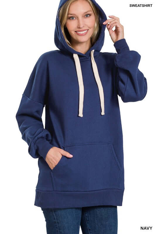 Chic Oversized Longline Oversized Hoodie, ZENANA, $ 42.95