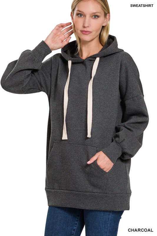 Chic Oversized Longline Oversized Hoodie, ZENANA, $ 42.95