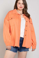 Button Front Closure Jacket Shacket