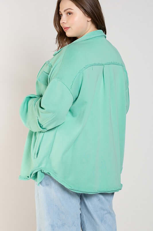 Button Front Closure Jacket Shacket