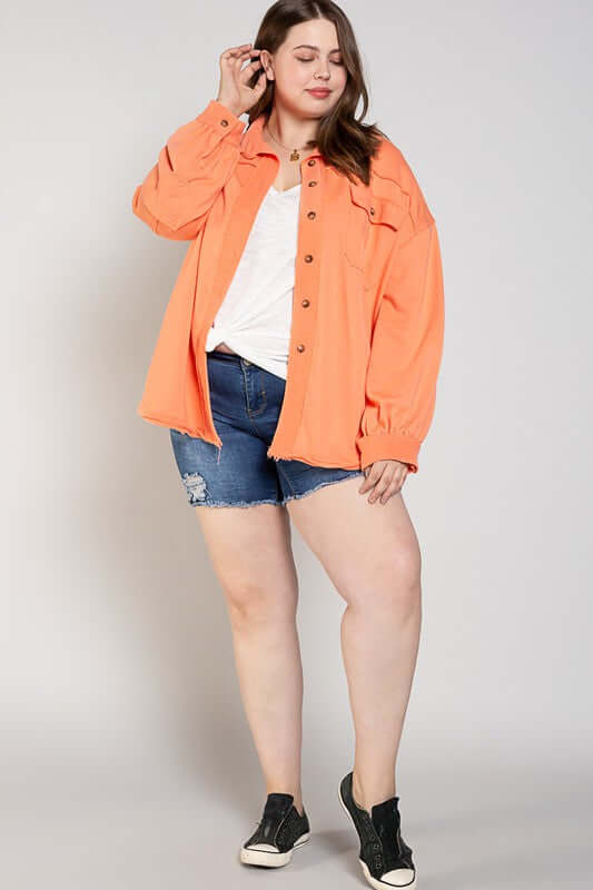 Button Front Closure Jacket Shacket