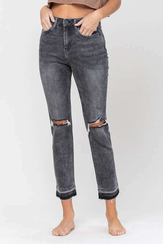 Thrills High Rise Released Hem Straight Jeans, VERVET by Flying Monkey, $ 62.95