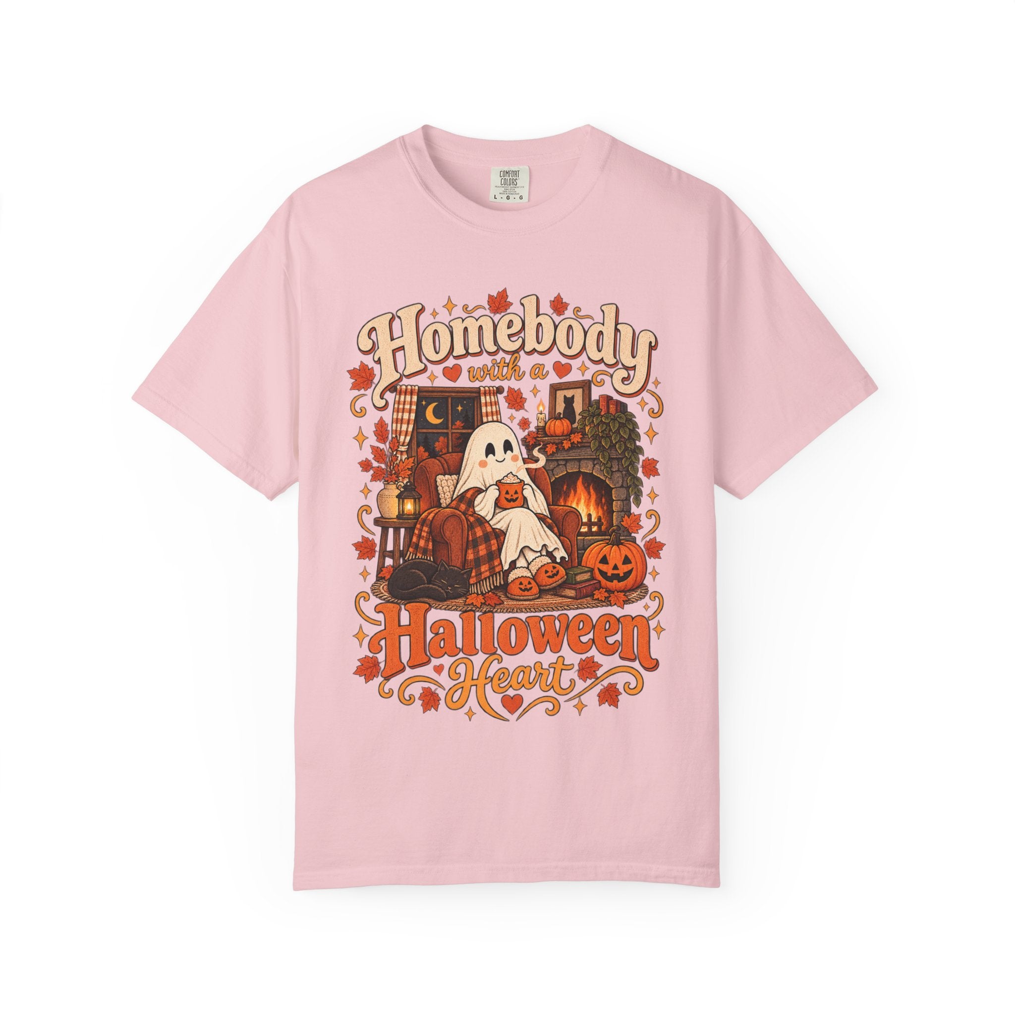 Homebody Halloween Heart T-shirt with ghost and pumpkin graphic product photo 31
