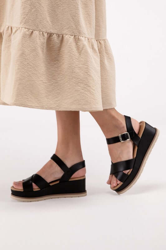 Shop Women's Clever-S Cross Strap Wedge Sandals | USA Boutique Shoes Shop, Sandals, USA Boutique