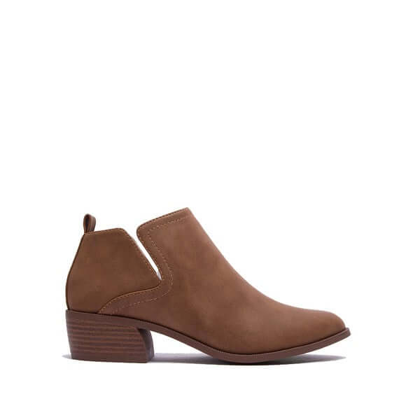 Shop Maple Brown Low Rise Ankle Boots, Ankle Boots, USA Boutique