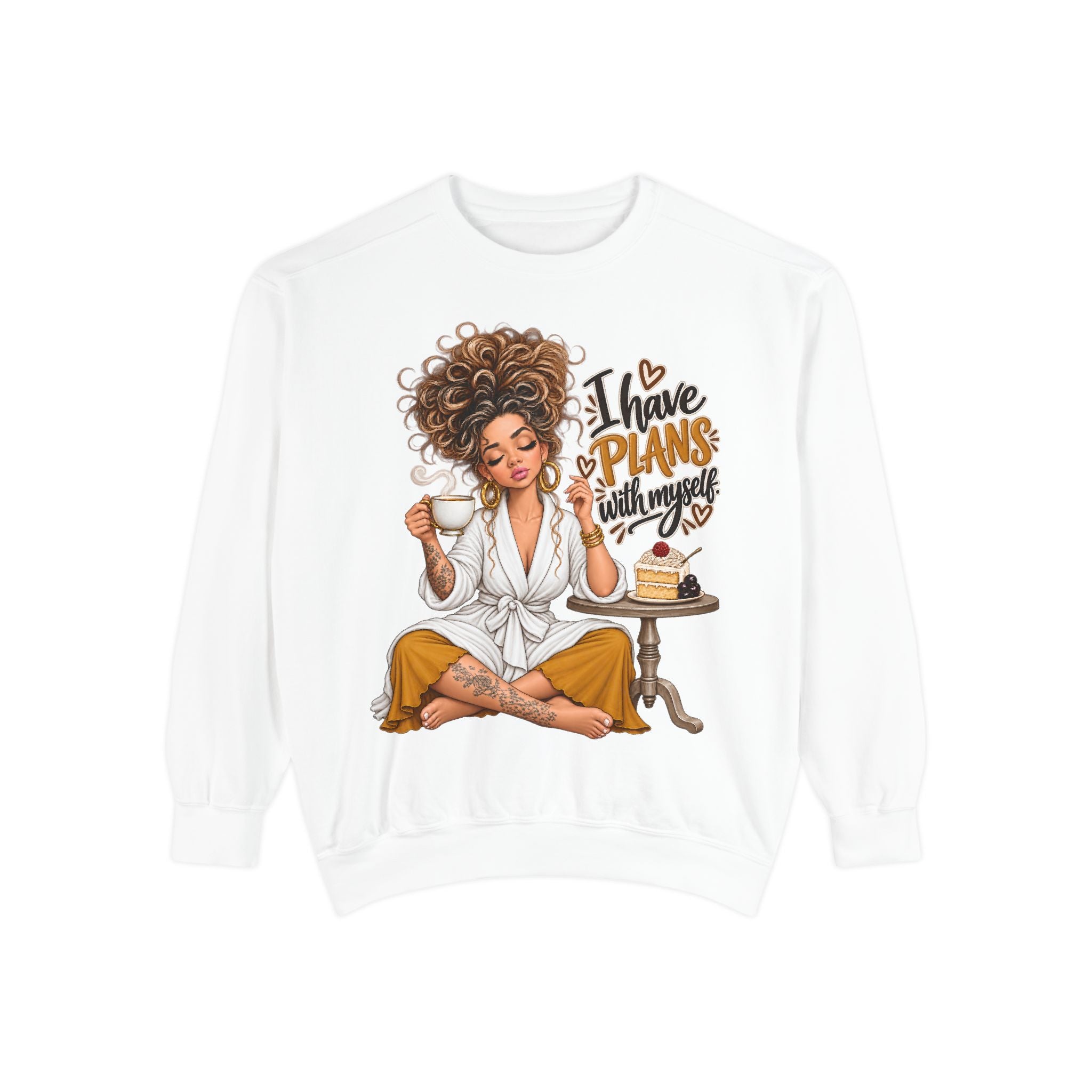 I Have Plans With Myself Sweatshirt — Cozy Self-Care Relaxation Crewneck - sweatshirt product image 1