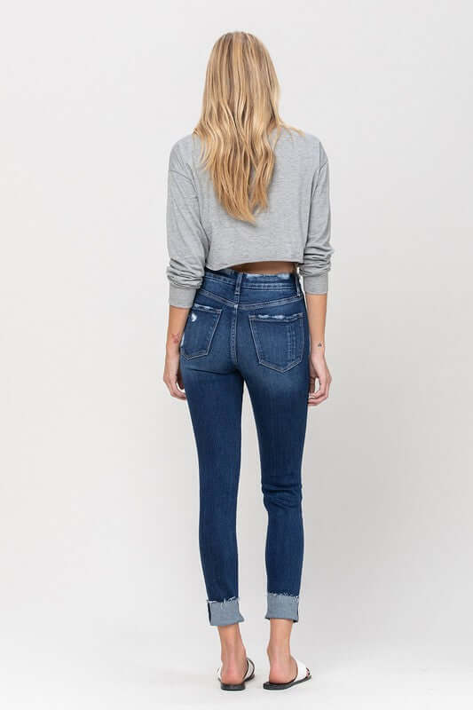 Zeke Blue High Rise Distressed Clean Cut Crop Skinny Jeans, VERVET by Flying Monkey, A Moment Of Now