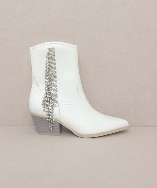 Oasis Society Rowan - Rhinestone Fringe Western Boot