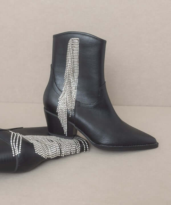 Oasis Society Rowan - Rhinestone Fringe Western Boot