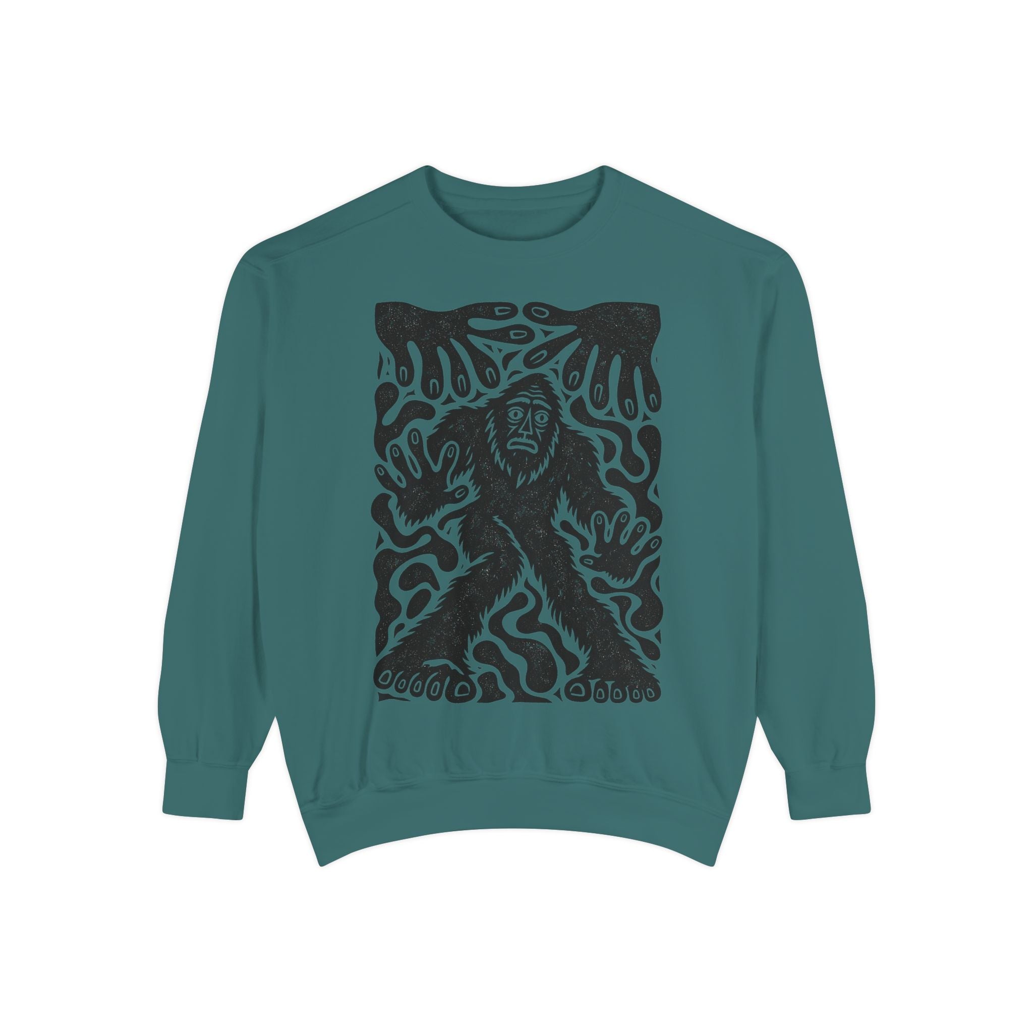 Surreal Haunted Bigfoot Graphic Sweatshirt