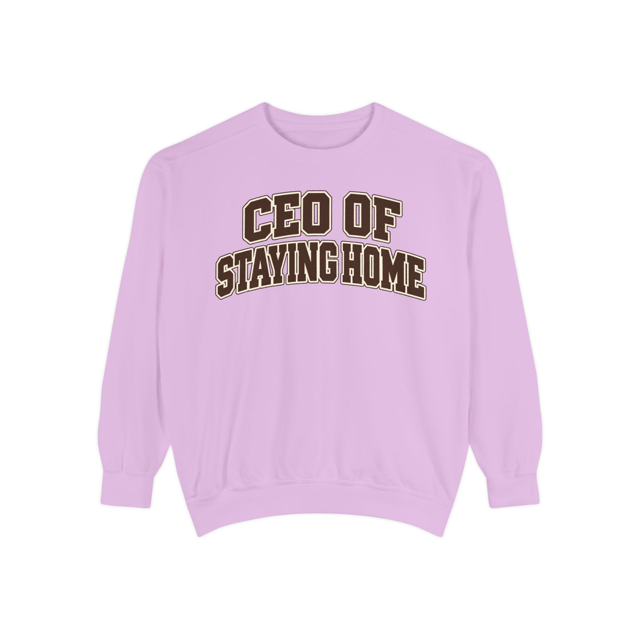 Relaxed fit CEO of Staying Home crewneck product mockup