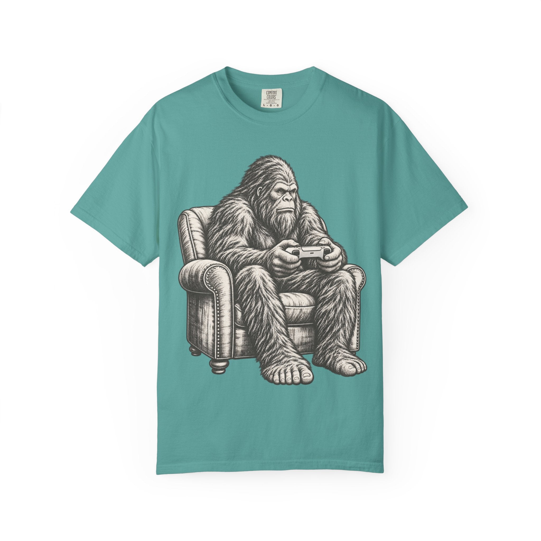 Bigfoot Gamer T-Shirt — Sasquatch gaming Comfort Colors® 1717 graphic tee, product image 11