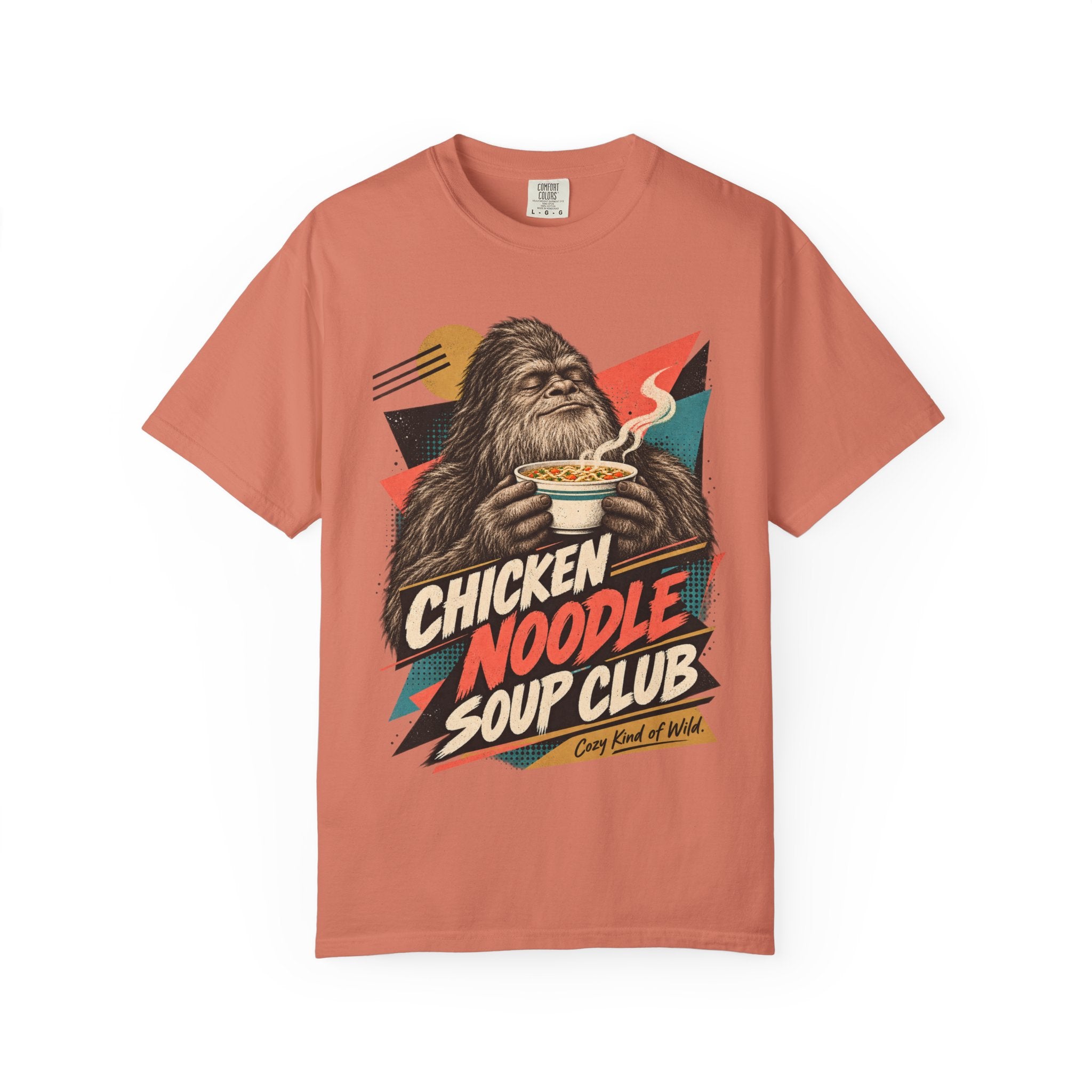 Chicken Noodle Soup Club Bigfoot T-Shirt | Retro Soup Lover Tee