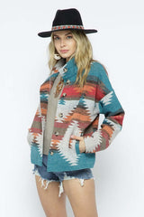 Shop Women's Lightweight Aztec Pattern Jacket Shacket | Boutique Clothing, Jackets, USA Boutique