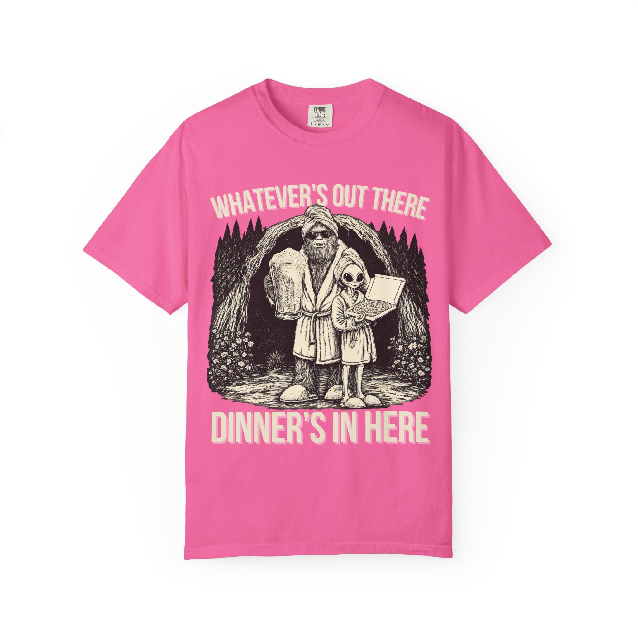 Bigfoot & Alien Pizza Night T-Shirt – Dinner's In Here