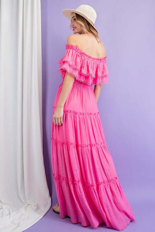 Shop Stunning Off the Shoulder Ruffle Maxi Dress, Dresses, USA Boutique
