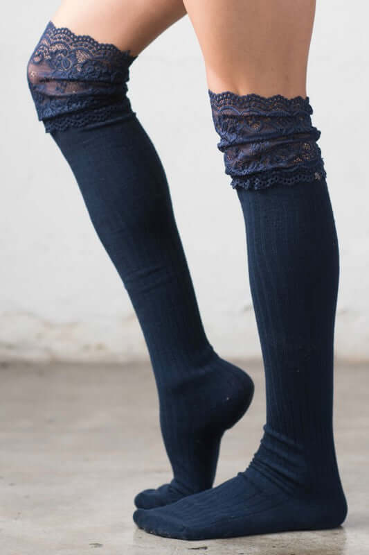 Shop Lace Topped Over the Knee Socks | Boutique Clothing & Accessories, Socks, USA Boutique