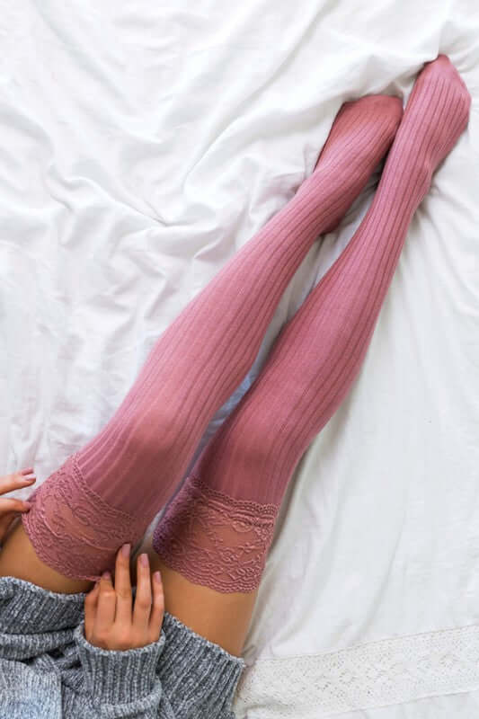 Shop Lace Topped Over the Knee Socks | Boutique Clothing & Accessories, Socks, USA Boutique