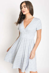 Shop Spring Surplice Ditsy Floral Print Midi Dress | USA Women's Clothing, Dresses, USA Boutique