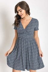 Shop Spring Surplice Ditsy Floral Print Midi Dress | USA Women's Clothing, Dresses, USA Boutique