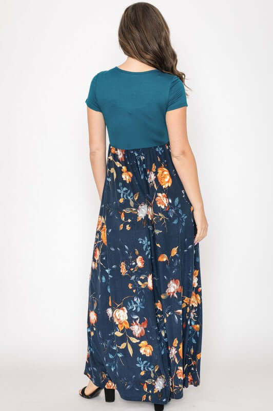Shop Plus Size Boho Short Sleeve Floral Print Maxi Dress | Women's Clothing, Dresses, USA Boutique