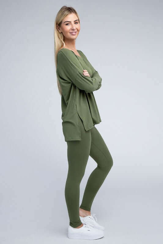 Brushed DTY Microfiber Loungewear Set, ZENANA, $ 36.95