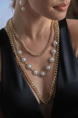 Shop Vintage Ivory Faux Pearl Rhinestone Necklace Earrings Set For Women, Necklaces, USA Boutique