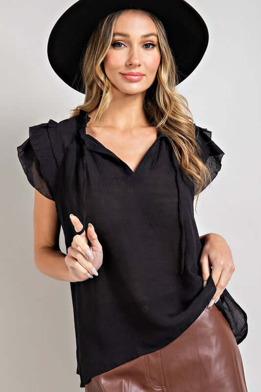 Shop Tiered Ruffle Sleeve Blouse Tunic, Tops, USA Boutique