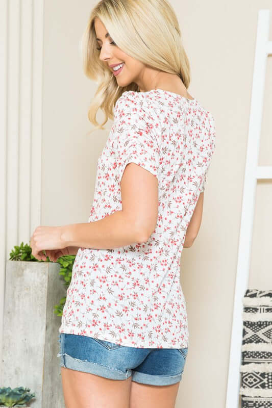 Shop Ditsy Flower Print Ruched Top | USA Boutique Clothing Online, Tops, USA Boutique