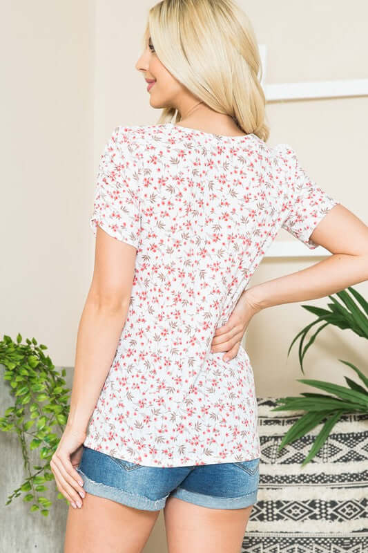 Shop Ditsy Flower Print Ruched Top | USA Boutique Clothing Online, Tops, USA Boutique