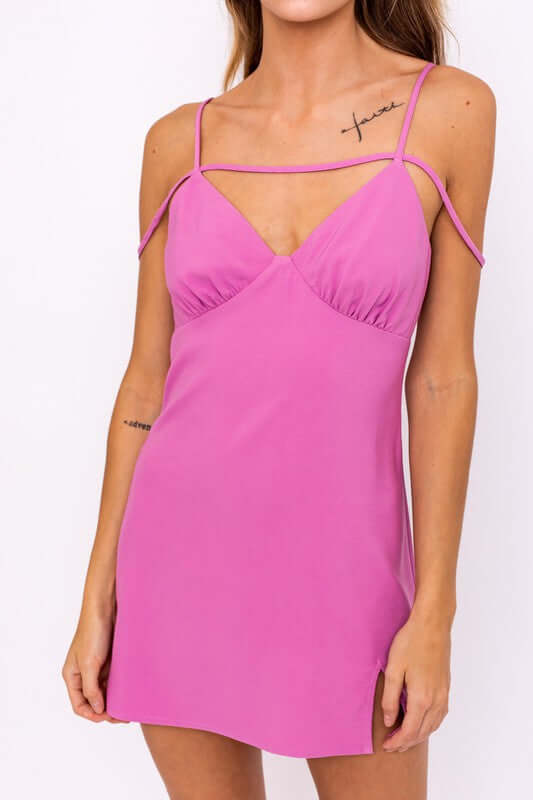 Stylish Cami Strap Detail Mini Dress - Effortless Elegance, Dresses, $ 39.00, A Moment Of Now™
