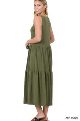 Sleeveless Tiered Midi Dress, ZENANA, $ 29.00