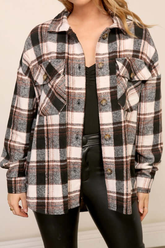 Button Down Plaid Shacket