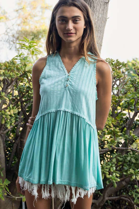 Shop Simple But Unique Babydoll Knit Tank Top, Tank Tops, USA Boutique